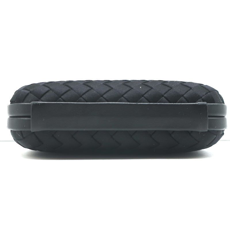 Bottega Veneta Box Knot Clutch Black Intrecciato Satin