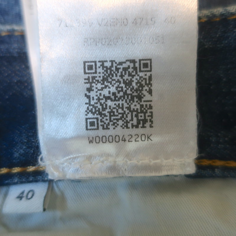 Bottega Veneta High-Rise Straight Leg Jeans Dark Blue Cotton Size 40