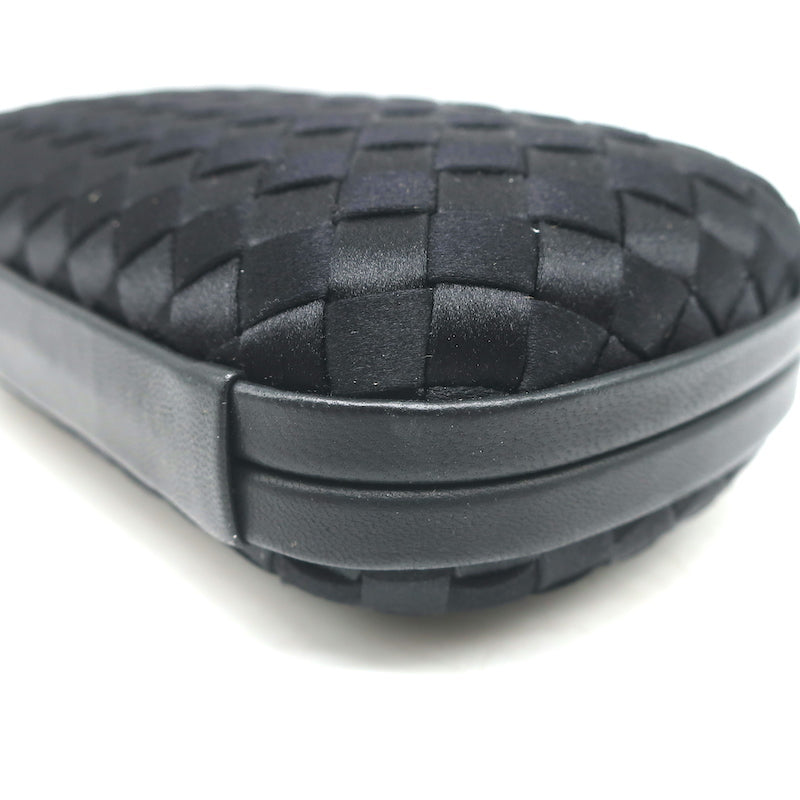 Bottega Veneta Box Knot Clutch Black Intrecciato Satin