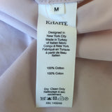 KHAITE The Bea Snap Shirt Pink Cotton Size Medium Long Sleeve Top