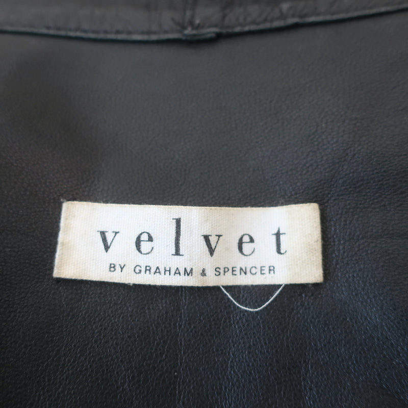 Velvet by Graham &amp; Spencer Draped Leather Jacket Black Size Medium