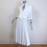 Off-White c/o Virgil Abloh Keyhole Midi Wrap Dress White Crepe Size Large