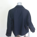 TWP Next Ex Cropped Button Down Shirt Black Cotton Size Extra Small/Small