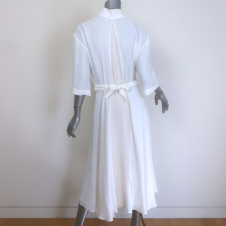 Off-White c/o Virgil Abloh Keyhole Midi Wrap Dress White Crepe Size Large