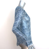 Isabel Marant Etoile Blouse Zinya Blue Printed Chiffon Size 34 Long Sleeve Top