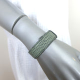 Prada Logo Plaque Bracelet Light Green Lizard Skin Size Medium