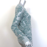 Christian Dior Metallic Floral Sweater Blue/Gray Cashmere-Blend Size US 6 NEW