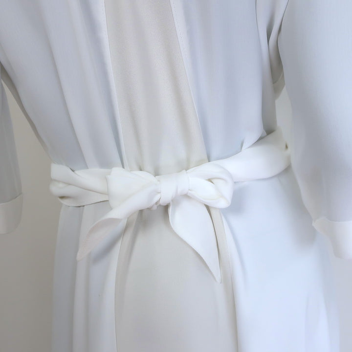 Off-White c/o Virgil Abloh Keyhole Midi Wrap Dress White Crepe Size Large