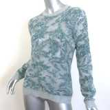 Christian Dior Metallic Floral Sweater Blue/Gray Cashmere-Blend Size US 6 NEW
