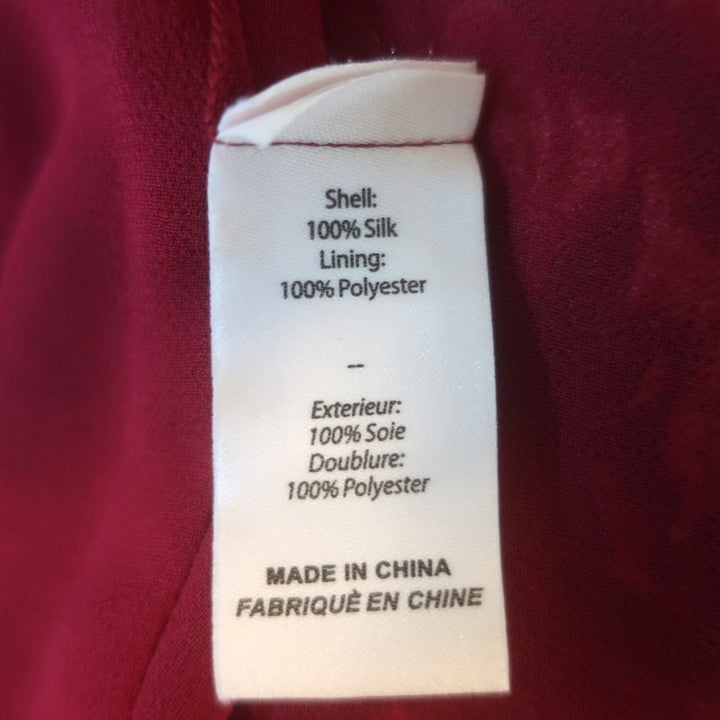 Cinq a Sept Gail Draped Wrap-Effect Midi Dress Red Floral Print Silk Size 6