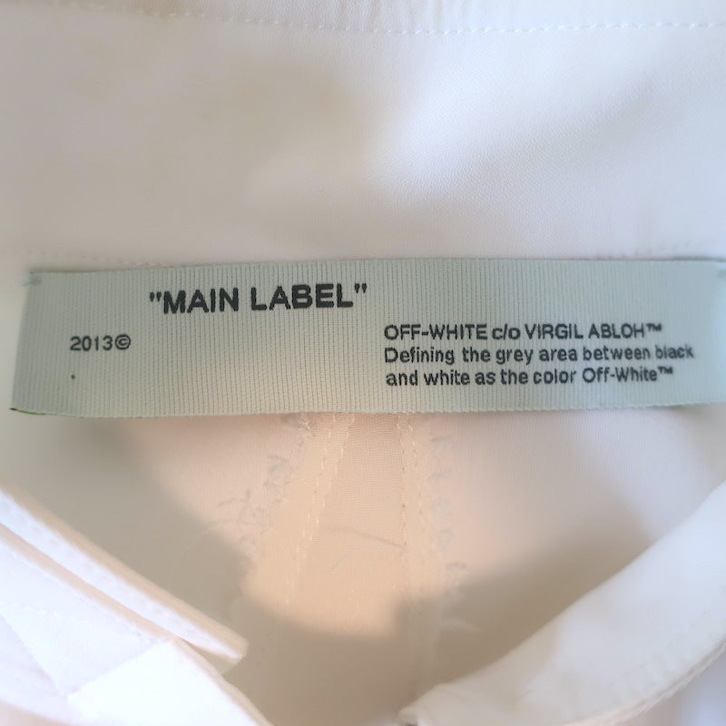Off-White c/o Virgil Abloh Keyhole Midi Wrap Dress White Crepe Size Large