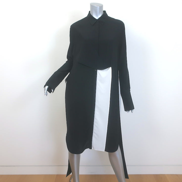 Givenchy Bicolor Tie-Front shirt dress Sz 42, detail close-up