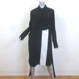 Givenchy Bicolor Tie-Front Shirt Dress Black & White Silk Size 42