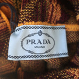 Prada Jacquard Knit Turtleneck Sweater Marigold Stretch Wool Size 42