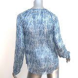 Isabel Marant Etoile Blouse Zinya Blue Printed Chiffon Size 34 Long Sleeve Top