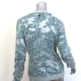 Christian Dior Metallic Floral Sweater Blue/Gray Cashmere-Blend Size US 6 NEW