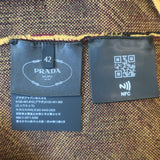 Prada Jacquard Knit Turtleneck Sweater Marigold Stretch Wool Size 42