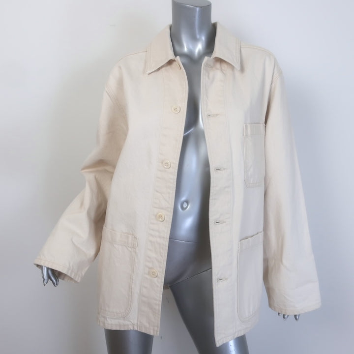 Shaina Mote Chore Coat Cream Cotton Canvas Size Medium NEW