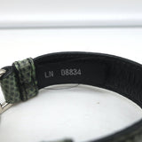 Prada Logo Plaque Bracelet Light Green Lizard Skin Size Medium