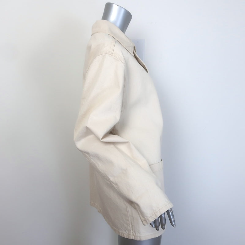 Shaina Mote Chore Coat Cream Cotton Canvas Size Medium NEW