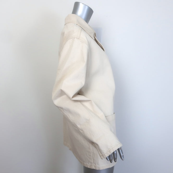 Shaina Mote Chore Coat Cream Cotton Canvas Size Medium NEW