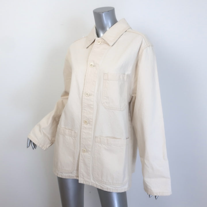 Shaina Mote Chore Coat Cream Cotton Canvas Size Medium NEW