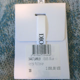 Christian Dior Metallic Floral Sweater Blue/Gray Cashmere-Blend Size US 6 NEW