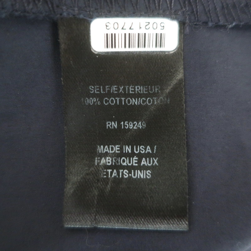 TWP Next Ex Cropped Button Down Shirt Navy Cotton Size Extra Small/Small