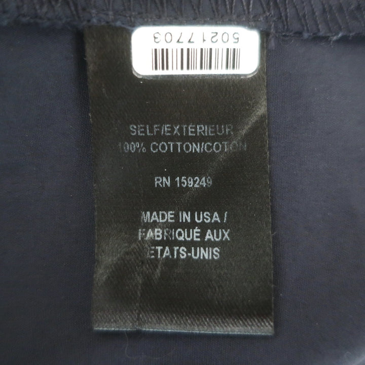 TWP Next Ex Cropped Button Down Shirt Navy Cotton Size Extra Small/Small