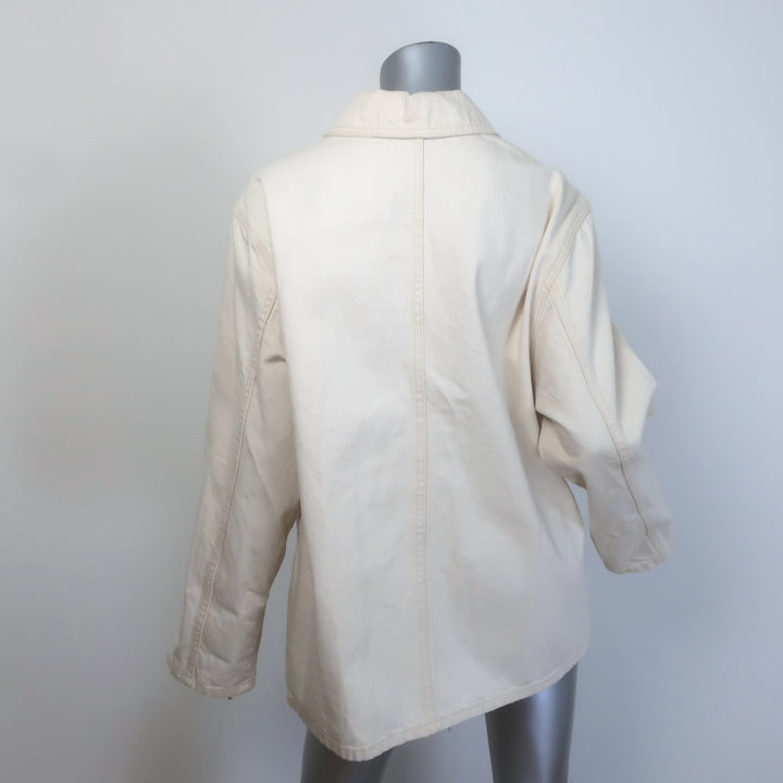 Shaina Mote Chore Coat Cream Cotton Canvas Size Medium NEW