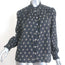 M.A.B.E. Lola Long Sleeve Top Blouse Washed Black Floral Print Size Extra Small