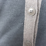 Loro Piana Colorblock Cardigan Dark Gray Cashmere-Silk Size 40 V-Neck Sweater