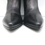 Prada Pointed Toe Short Boots Black Leather Size 38.5