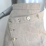 Filipe Faísca Asymmetric Wrap Skirt Beige Linen Size Small