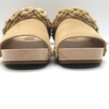 Chanel 22P Camellia Clog Sandals Beige Suede Size 37