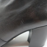 Prada Pointed Toe Short Boots Black Leather Size 38.5