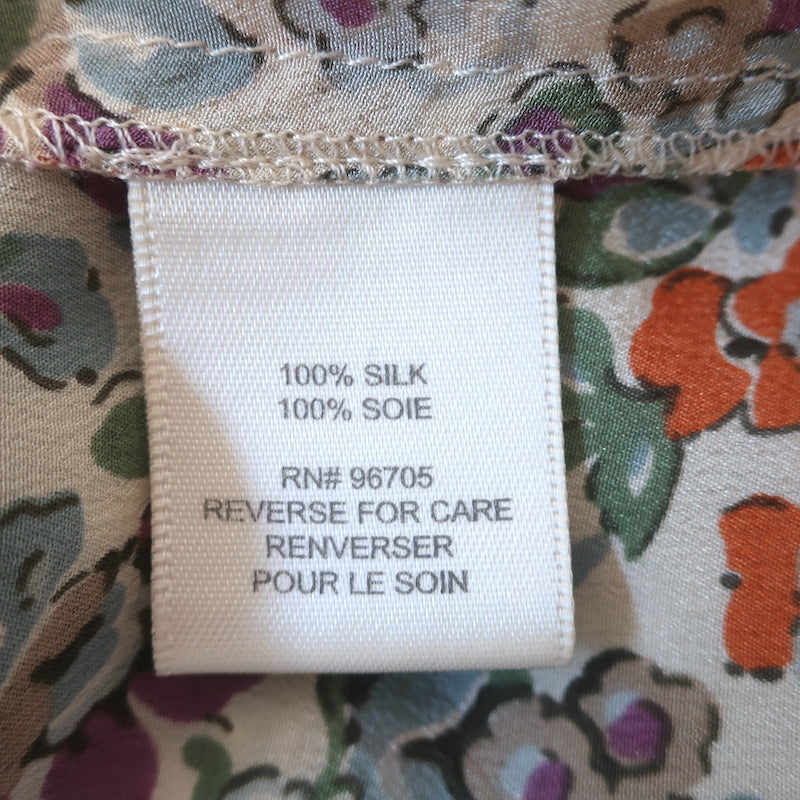 Rebecca Taylor Ruffle Tank Top Floral Print Silk Size 0 Sleeveless Blouse