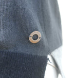 Loro Piana Colorblock Cardigan Dark Gray Cashmere-Silk Size 40 V-Neck Sweater