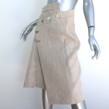 Filipe Faísca Asymmetric Wrap Skirt Beige Linen Size Small