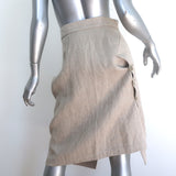 Filipe Faísca Asymmetric Wrap Skirt Beige Linen Size Small