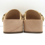 Chanel 22P Camellia Clog Sandals Beige Suede Size 37