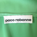 Paco Rabanne Lace-Trim Mini Slip Dress Light Green Pleated Satin Size 42