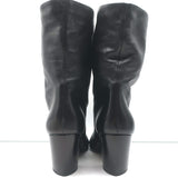 Prada Pointed Toe Short Boots Black Leather Size 38.5