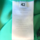 Paco Rabanne Lace-Trim Mini Slip Dress Light Green Pleated Satin Size 42