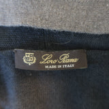 Loro Piana Colorblock Cardigan Dark Gray Cashmere-Silk Size 40 V-Neck Sweater