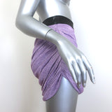 Khaite Draitton Draped Metallic Mini Skirt Lavender Size 6
