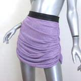 Khaite Draitton Draped Metallic Mini Skirt Lavender Size 6
