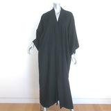 Nili Lotan Tie-Waist Long Robe Jacket Black Silk Satin One Size