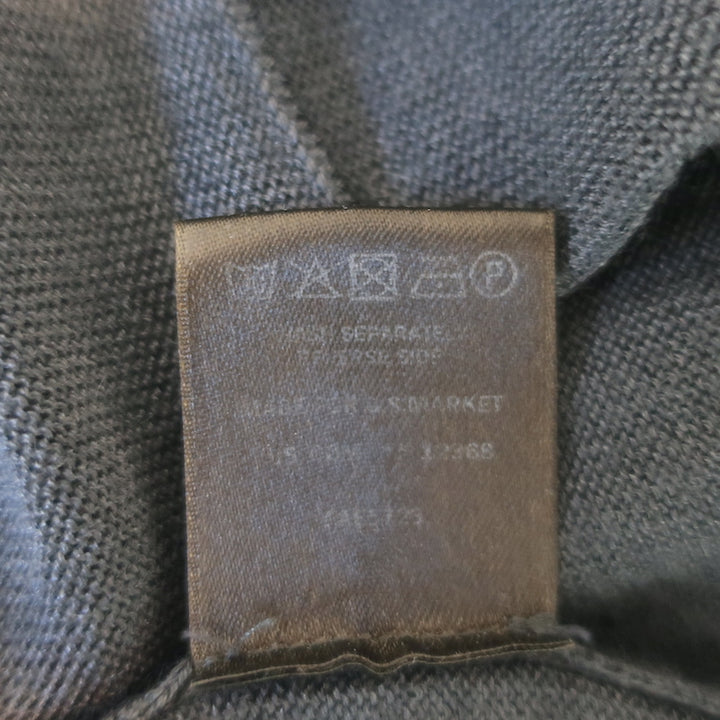 Loro Piana Colorblock Cardigan Dark Gray Cashmere-Silk Size 40 V-Neck Sweater