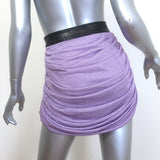 Khaite Draitton Draped Metallic Mini Skirt Lavender Size 6